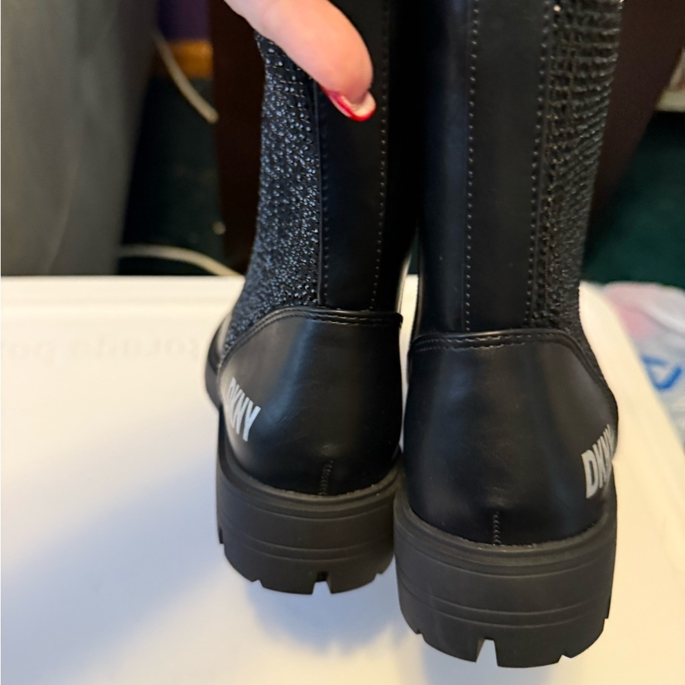 DKNY Black Glitter Boots